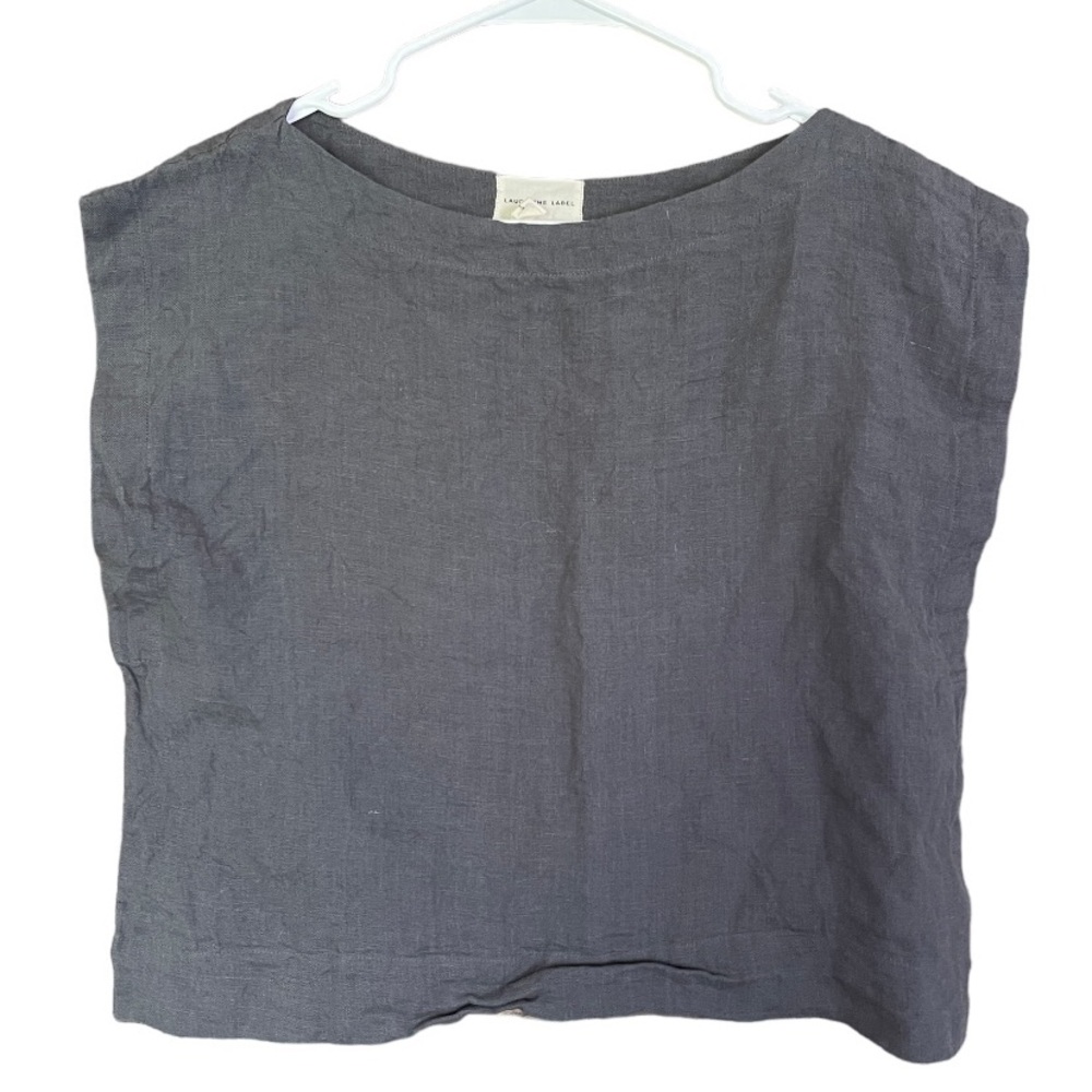 Laude the Label Organic Linen‎ Everyday Crop Wide Pants and Top Set Mineral S - Picture 9 of 16